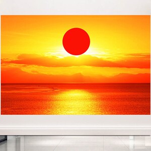 350人付款淘宝日出东方挂画风景装饰墙贴靠山画红太阳客厅风水画东墙