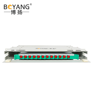 博扬 12芯ODF光纤配线架/子框单元体满配 推拉式光纤机架式终端盒