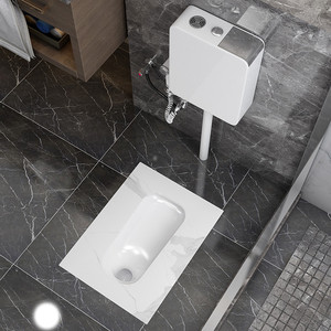 岩板蹲便器家用防臭蹲坑式冲水箱整套装蹲厕便池陶瓷卫生间大便器