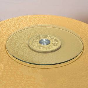 圆桌上的转盘家用餐桌圆形钢化玻璃旋转盘子酒店餐厅饭桌转台底座