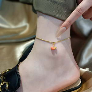 脚链女新款2024潮性感脚踝链18k金高级感足链不掉色女生脚环钛钢