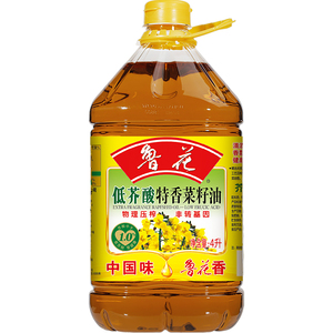 鲁花压榨特香菜籽油4L食用油烹饪炒菜健康家用植物油