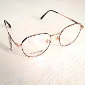 达芬奇金色眼镜男女潮复古大框可配镜片超轻钛titanium近视眼镜框