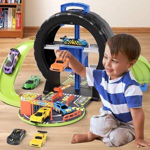 【乐乐】见描述轮胎停车男场具小汽玩车玩具合金车模型套装赛车儿