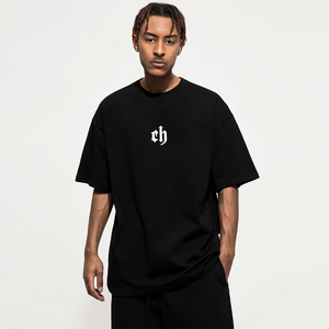 chcampus ch发泡印花字母重磅cb短袖t恤男潮牌宽松简约美式纯棉