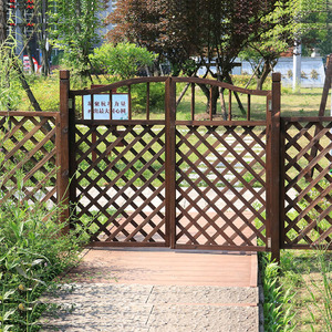 碳化复古防腐木门篱笆门花园院子门实木栅栏门结实户外园艺栅栏门