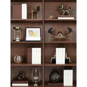 书柜装饰品摆件高档轻奢样板间书架展柜工艺品领导办公室柜子软装