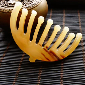 梓桐阁彼岸花白水牛角拨筋按摩梳肩颈按摩梳头部按摩面部按摩梳