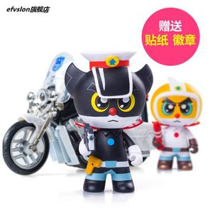 高档黑猫警长儿童玩具套装公仔摩托车汽车摆件生日礼物蛋糕装饰件