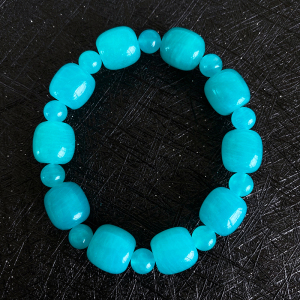 天然天河石手链女款桶珠路路通转运蓝色水晶原石手串闺蜜生日礼