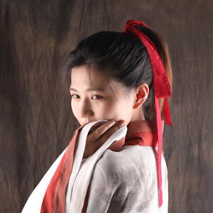 红头绳扎发丝带儿j童发绳束发带发饰少女古代头发飘带甜美蕾丝丝