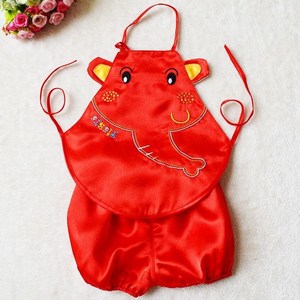 夏天肚兜婴儿宝宝黄马褂红兜兜黄色五儿童小孩子唐装表演透气幼儿