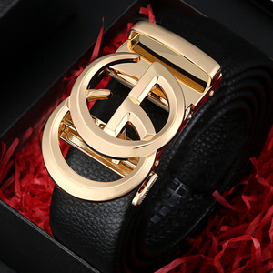 宝盾手工不锈钢头层牛皮8字挂扣男士皮带牛皮时尚腰带自动扣