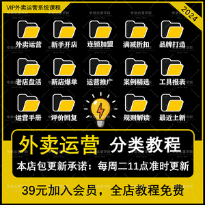 外卖运营课程美团饿了么实战指南推广爆单优化实战培训教程资料