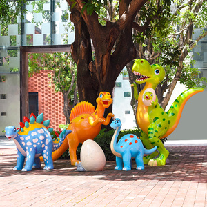 000人付款淘宝卡通玻璃钢恐龙大型动物雕塑户外游乐园林景观草坪装饰