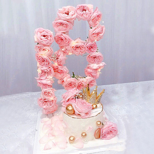 网红创意定制数字鲜花女生皇冠日蛋糕同城配送苏州福州厦门哈尔滨