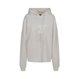 we 11 done2022春季新款正反面小熊印花白色纯棉抽绳男款连帽卫衣