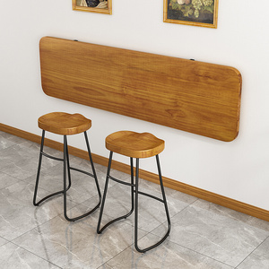 实木墙上家用吧台桌壁挂式折叠桌悬挂桌简易学习挂墙壁电脑书餐桌