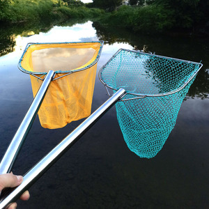 抄网不锈钢实心双圈网头捞鱼网卖鱼虾海鲜捞垃圾杂物抄网赶海工具