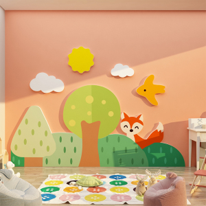 玩具屋儿童房间布置男女孩卧室墙面装饰品卡通贴纸画软装背景网红