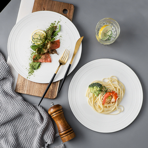 北欧ins风简约牛排盘餐厅酒店摆盘创意西餐沙拉盘意面盘子拉丝盘