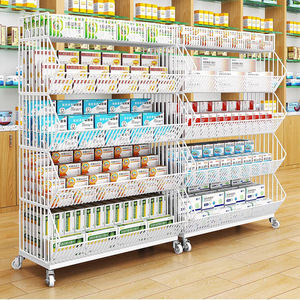 零食货架斜口篮超市便利店小食品置物架散装散称多层展示架子新款