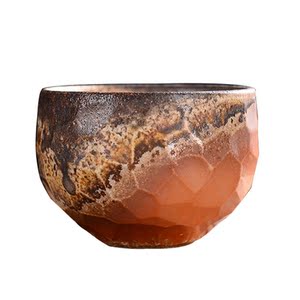 德化柴烧自然落灰柴烧杯柴窑粗陶茶杯柴烧主人杯个人杯中号