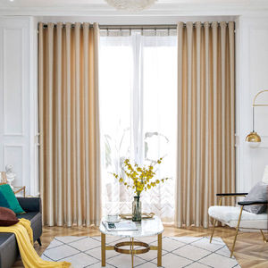 锦绣宫全遮光窗帘成品窗客厅落地遮阳窗帘窗纱香槟色-布帘一米定
