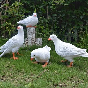 户外花园鸽子雕塑仿真树脂和平白鸽园林景观布置小品庭院装饰摆件