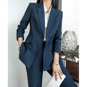 格子西装外套女职业装气质女神范英伦风西服正装时尚高端职场套装