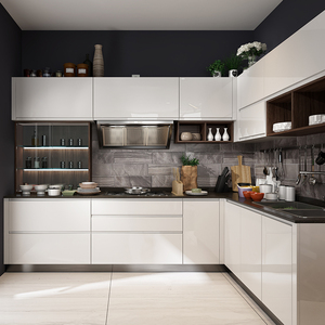 合肥整体橱柜g定做烤漆橱柜定制石英石台面现代简约厨房厨柜订做