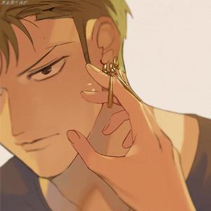 索隆耳坠纯银耳钉女长款同款耳环耳夹无耳洞女2022年新款潮实心