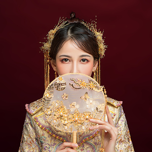 秀禾头饰新娘中式面帘