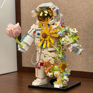 宇航员积木花拼装花束益智玩具女孩生日六一儿童节礼物成人版拼图