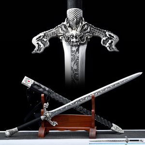 龙泉藏锋宝剑魔龙剑手工一体汉剑花纹钢唐剑西洋剑收藏刀剑未开刃