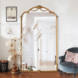 欧式复古雕花落地全身镜法式卧室靠墙穿衣镜玄关壁挂古典大镜子