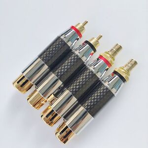 包邮mca碳纤镀金xlr卡侬转莲花头平衡转rca莲花公母转rca公转音频