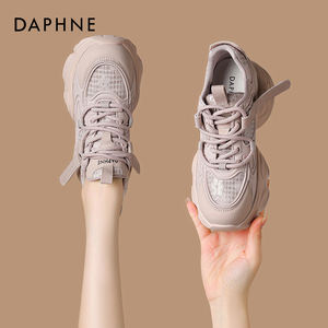 达芙妮Daphne ~轻便厚底老爹鞋女2024春季新款网面透气增高运动鞋