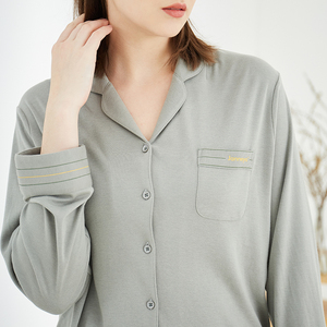 精雅旗舰店睡衣元气棉针织纯棉睡衣女可外穿简约家居服女janneya