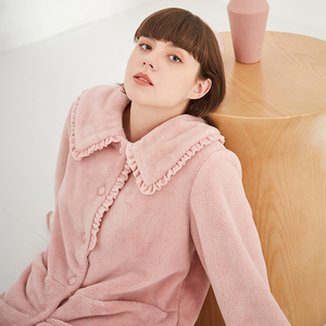 精雅旗舰店睡衣雅舒绒睡衣家居服 加厚保暖睡衣可外穿睡衣janneya