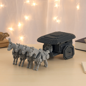 兵马俑文创铜车马积木拼装益智创意玩具乐高送小孩生日礼物男生