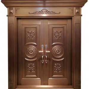 铜门深吉别墅大门进户门对开门纯铜四开门农村入户门子母门防盗.