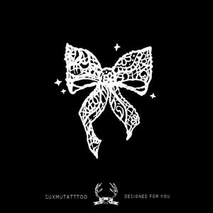 苏小木 草本果汁纹身贴半大腿蕾丝蝴蝶结持久防水女