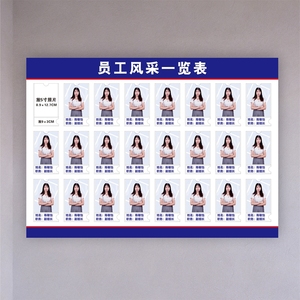 亚克力员工风采照片墙教师学员团队形象文化优秀企业介绍展示墙贴