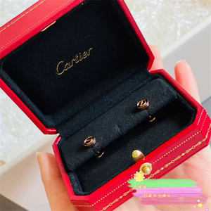 cartier卡地亚love系列 18k玫瑰金黄金白金耳钉耳环男女情侣款
