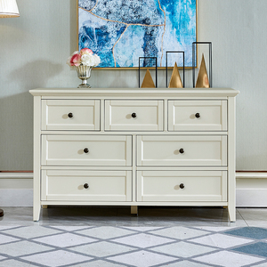 00蓝旗亚家具店淘宝美式白色轻奢实木七斗柜五斗柜卧室储物柜小户型