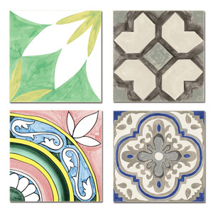 手绘花砖北欧复古拼花300x300餐厅阳台地砖厨房瓷砖卫生间地砖