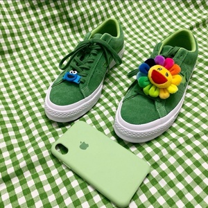 春夏季爆款one star小星星字母绿男女同款情侣超火百搭帆布鞋板鞋