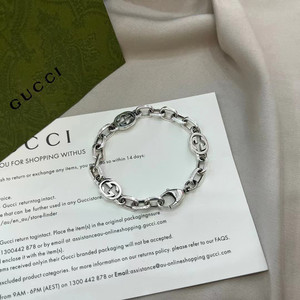gucci6002古驰6002手链互扣式双g纯银小精灵男女款情侣手镯