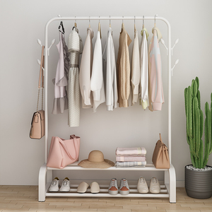 宜家衣架室内简易晾衣架挂衣架落地卧室单杆衣帽架衣服架子多功能